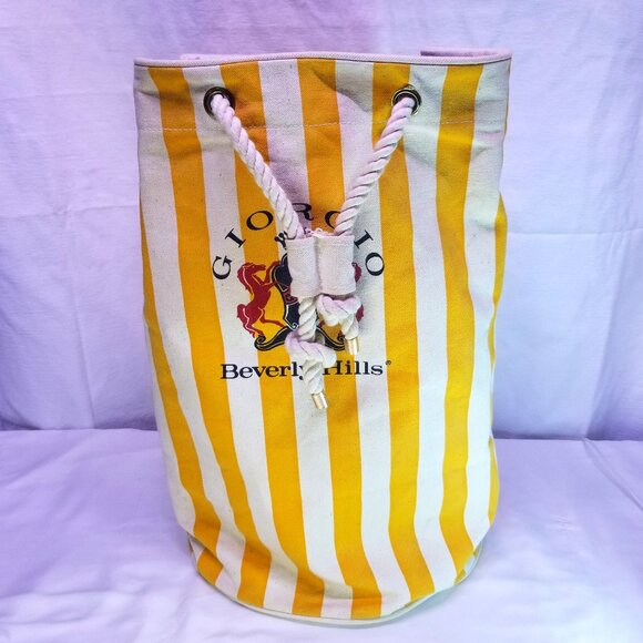 Giorgio Beverly Hills Women's Rare Vintage Canvas Beach Tote Bag - Picture 1 of 8